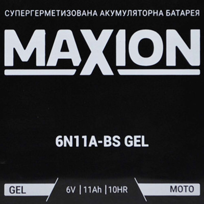 Мото акумулятор MAXION Gel 6V, 11A L+ (лівий +) 11A-BS