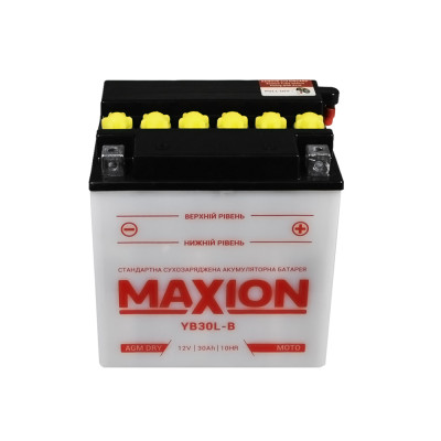Мото акумулятор MAXION 12V 30A R+ (правий +) YB 30L-B