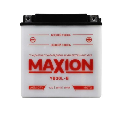 Мото акумулятор MAXION 12V 30A R+ (правий +) YB 30L-B