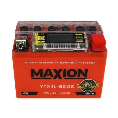 Мото акумулятор MAXION 12V 4A R+ (правий +) YTX 4L-BS DS (DS-iGEL)
