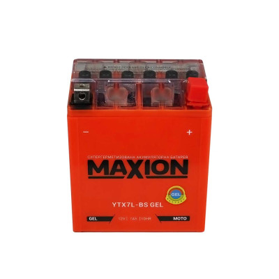 Мото акумулятор MAXION Gel 12V 7A R+ (правий +) YTX 7L-BS