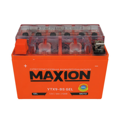Мото акумулятор MAXION GEL 12V, 9A L+ (лівий +) YTX 9-BS