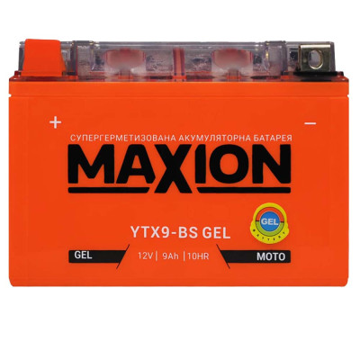 Мото акумулятор MAXION GEL 12V, 9A L+ (лівий +) YTX 9-BS