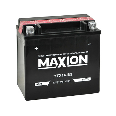 Мото акумулятор MAXION AGM 12V 12A L+ (лівий +) YTX 14-BS