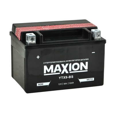 Мото акумулятор MAXION AGM 12V 8A L+ (лівий +) YTX 9-BS