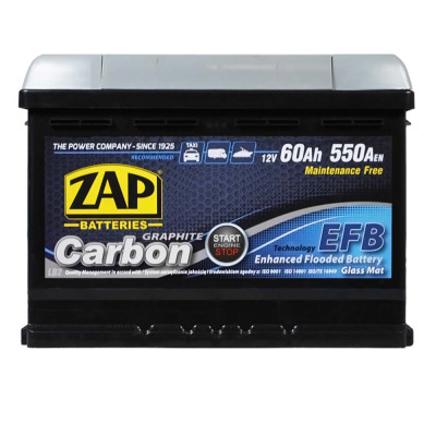 Акумулятор ZAP EFB 60Аh 550А Carbon R+ (правий +) LB2 (560 08) h=175
