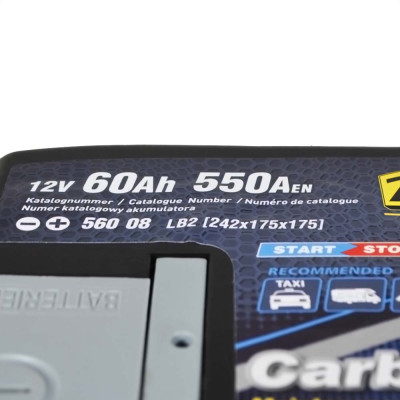 Акумулятор ZAP EFB 60Аh 550А Carbon R+ (правий +) LB2 (560 08) h=175