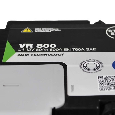 Акумулятор FIAMM AGM 80Аh 800А  Ecoforce R+ (правий +)