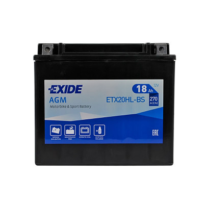 Мото акумулятор EXIDE ETX 20HL-BS EXIDE (12V, 18A)