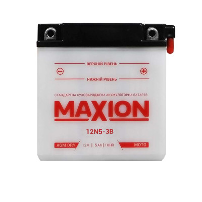 Мото акумулятор MAXION 12V 5A R+ (правий +) 12N 5-3B