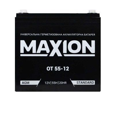 Промисловий акумулятор MAXION AGM 12V 55Ah L+ 12-55