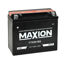 Мото акумулятор MAXION AGM 12V 18A L+ (лівий +) YTX 20-BS