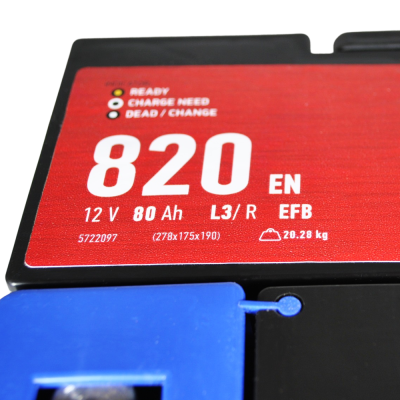 Акумулятор MAXION EFB 80Ah 820A R+ (правий +) SMF L3 (Туреччина)