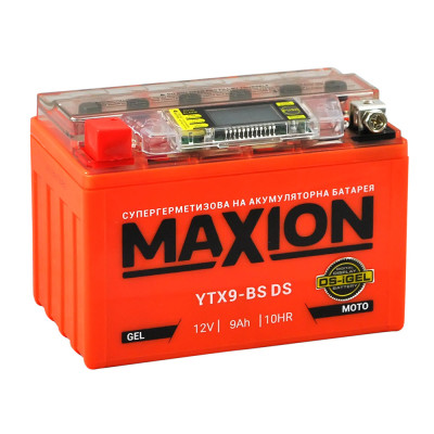 Мото акумулятор MAXION 12V 8A L+ (лівий) YTX 9-BS DS (DS-iGEL)