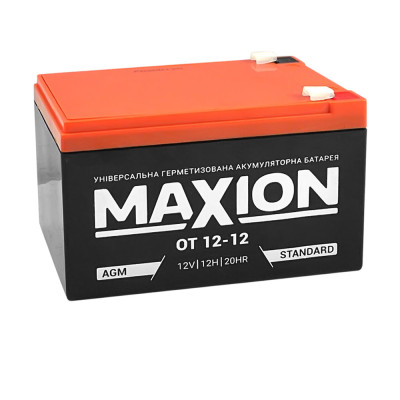 Промисловий акумулятор MAXION AGM 12V 12Ah L+ (лівий +) 12-12