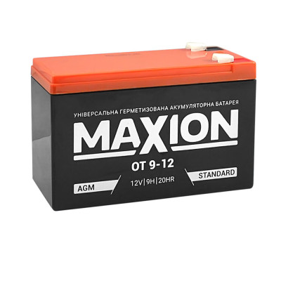 Промисловий акумулятор MAXION AGM 12V 9Ah L+ (лівий +) 12-9