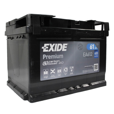 Акумулятор EXIDE  61Аh 600Ah Premium (EA612) R+ h=175