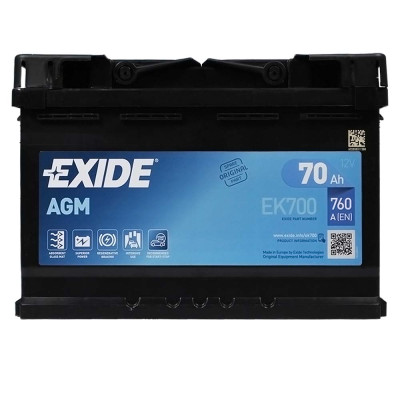 Аккумулятор EXIDE AGM 70Аh 760A EK700 Start-Stop R+ (правый +)