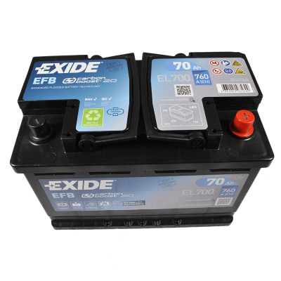 Аккумулятор EXIDE EFB 70Аh 760A  (EL700) Start-Stop R+
