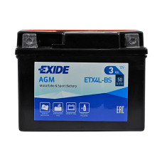 Мото акумулятор EXIDE ETX 4L-BS EXIDE (12V, 3A)