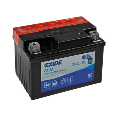 Мото акумулятор EXIDE ETX 4L-BS EXIDE (12V, 3A)