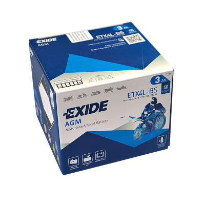 Мото акумулятор EXIDE ETX 4L-BS EXIDE (12V, 3A)