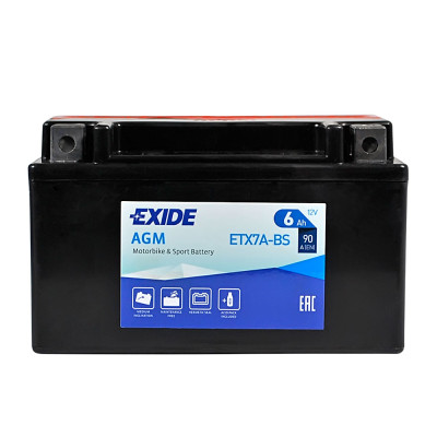 Мото акумулятор EXIDE ETX 7A-BS EXIDE (12V, 6A)