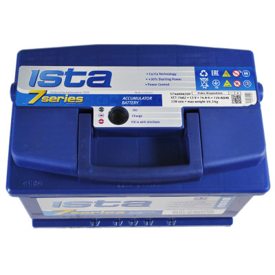 Аккумулятор ISTA 74Ah 720A 7 Series R+ (правый +) L3