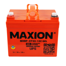 Акумулятор гелевий 12V 33Ah MAXION BP OT 33 - 12C GEL (лівий+) для інверторів та ДЖБ