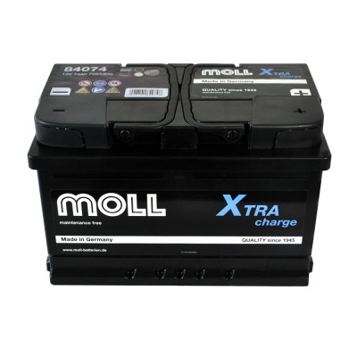 Акумулятор MOLL X-Tra Charge (L3B) 74Ah 700A R+ (правий +)