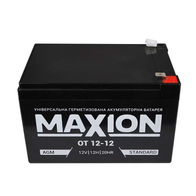 Промисловий акумулятор MAXION AGM 12V 12Ah L+ (лівий +) 12-12