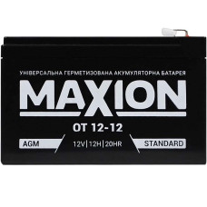 Промисловий акумулятор MAXION AGM 12V 12Ah L+ (лівий +) 12-12