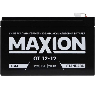 Промисловий акумулятор MAXION AGM 12V 12Ah L+ (лівий +) 12-12