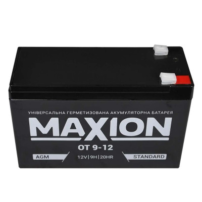 Промисловий акумулятор MAXION AGM 12V 9Ah L+ (лівий +) 12-9