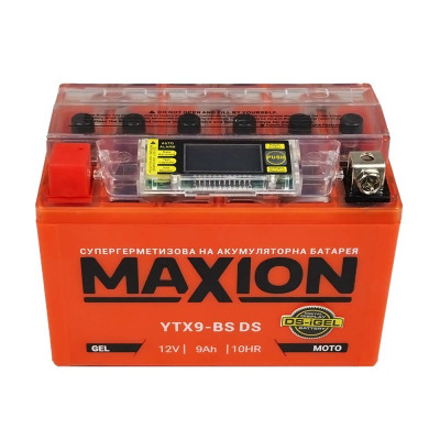 Мото акумулятор MAXION 12V 8A L+ (лівий) YTX 9-BS DS (DS-iGEL)