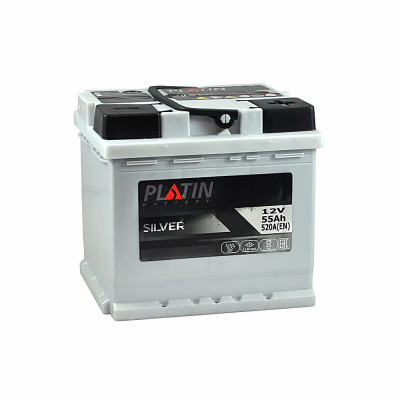 Акумулятор PLATIN 55Ah 520A Silver R+ (правий +) MF