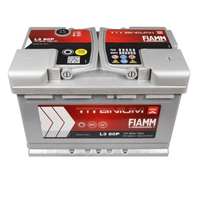 Акумулятор FIAMM 80Аh 730А  Titanium Pro R+ (правий +) L3