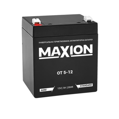 Промисловий акумулятор MAXION AGM 12V 5Ah L+ (лівий +) 12-5