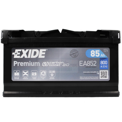 Акумулятор EXIDE 85Аh 800Ah  Premium (EA852) R+ h=175