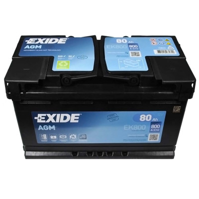 Акумулятор EXIDE AGM 80Аh 800A EK800 Start-Stop R+ (правий +)