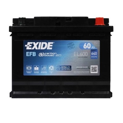 Акумулятор EXIDE EFB 60Аh 640A EL600 Start-Stop R+ (правий +)