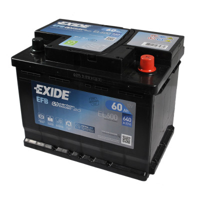 Акумулятор EXIDE EFB 60Аh 640A EL600 Start-Stop R+ (правий +)