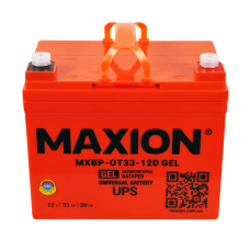Акумулятор гелевий 12V 33Ah MAXION BP OT 33 - 12D GEL (правий+) для інверторів та ДЖБ