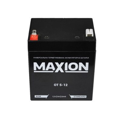 Промисловий акумулятор MAXION AGM 12V 5Ah L+ (лівий +) 12-5