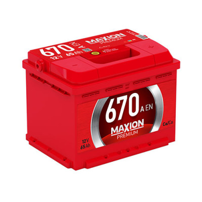 Акумулятор MAXION 65 Аh 670A Premium R+ (правий +) (ISTA, Україна)