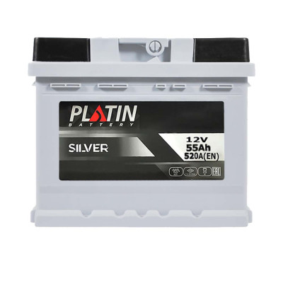 Акумулятор PLATIN 55Ah 520A Silver R+ (правий +) MF LB1