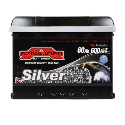 Акумулятор SZNAJDER 60Ah 600A Silver L+ (лівий +) L2