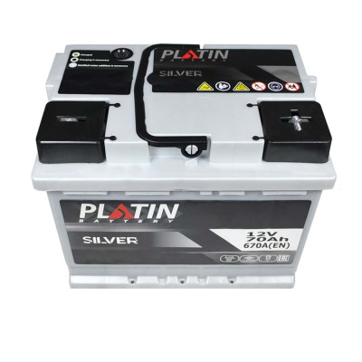 Акумулятор PLATIN 70Ah 670A Silver R+ (правий +) MF (L2)