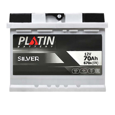 Акумулятор PLATIN 70Ah 670A Silver R+ (правий +) MF (L2)