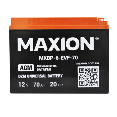 Промисловий акумулятор MAXION AGM 12V 70Ah L+ (лівий +) BP-6 EVF 70